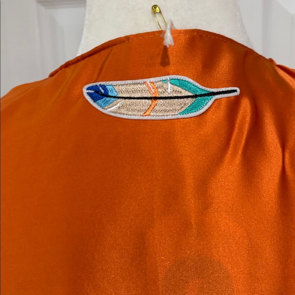 NWT COLOI Vibrant Orange Silk Sleeveless Kimono - Picture 4 of 6